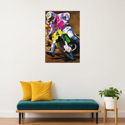 Ron Lechien Motorcycle Cross Country Racing Poster Wall Art Print Home Wall Decor