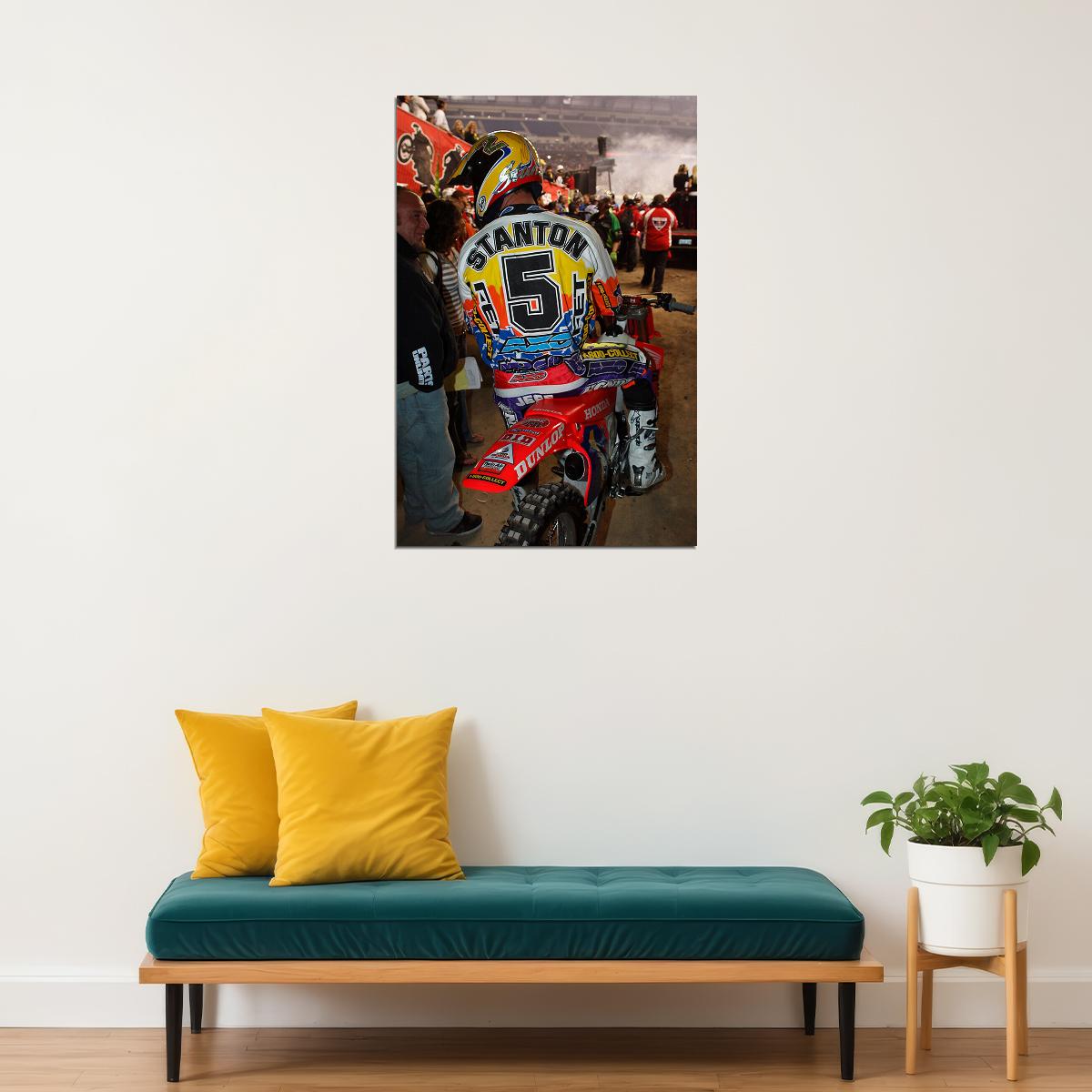 Jeff Stanton Motorcycle Cross Country Star Poster Wall Art Print Home Wall Decor