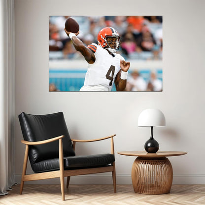 Cleveland Browns Deshaun Watson American Football Player Poster Wall Art Print Home Wall Decor