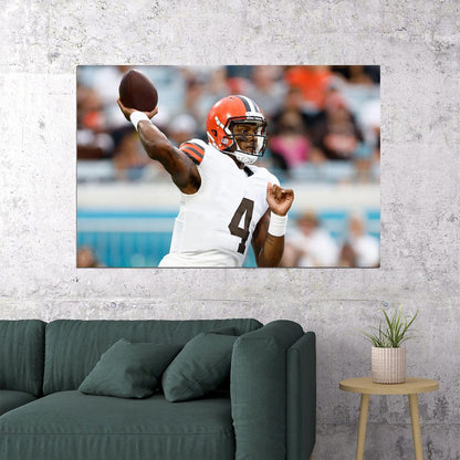 Cleveland Browns Deshaun Watson American Football Player Poster Wall Art Print Home Wall Decor