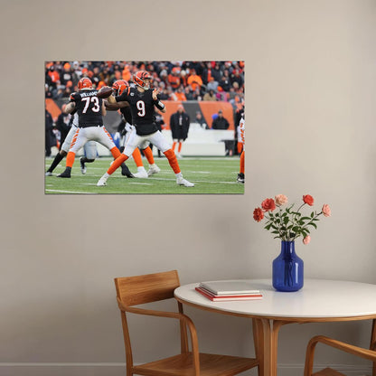 Cincinnati Bengals Joe Burrow 9 American Football Player Poster Wall Art Print Home Wall Decor