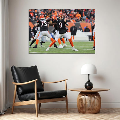 Cincinnati Bengals Joe Burrow 9 American Football Player Poster Wall Art Print Home Wall Decor