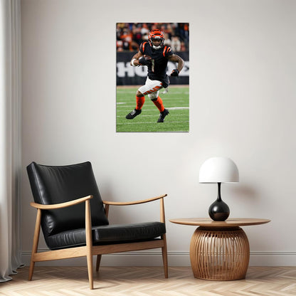 Cincinnati Bengals Ja'marr Chase Offensive Rookie Football Poster Wall Art Print Home Wall Decor