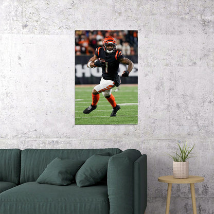 Cincinnati Bengals Ja'marr Chase Offensive Rookie Football Poster Wall Art Print Home Wall Decor