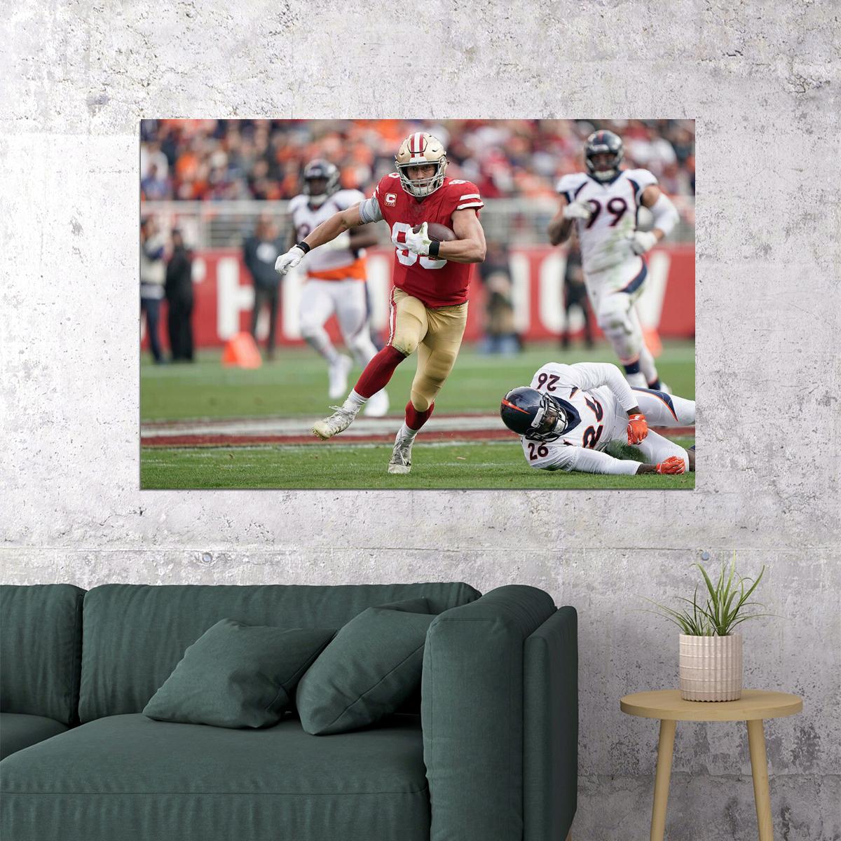 San Francisco 49ers American Football Player George Kittle Poster Wall Art Print Home Wall Decor