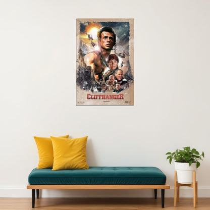 Cliffhanger Vintage Classic Action Movie Poster Wall Art Print Home Wall Decor