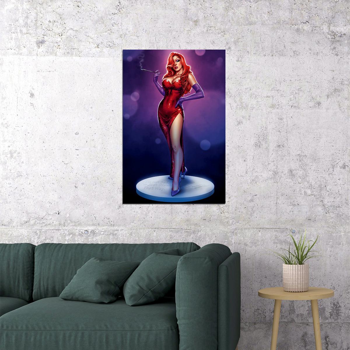 Jessica Rabbit Hollywood Celebrity Anime Poster Wall Art Print Home Wall Decor