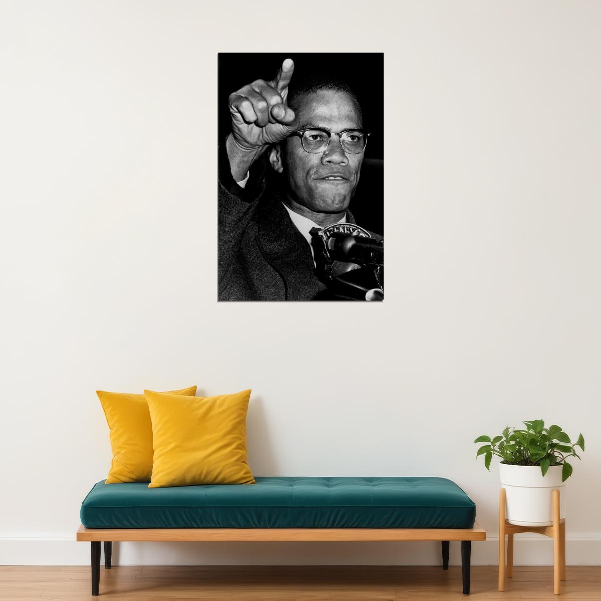 Malcolm X Political Representative Activist Poster Wall Art Print Home Wall Decor