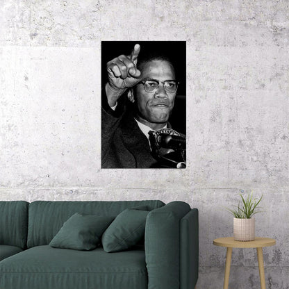 Malcolm X Political Representative Activist Poster Wall Art Print Home Wall Decor