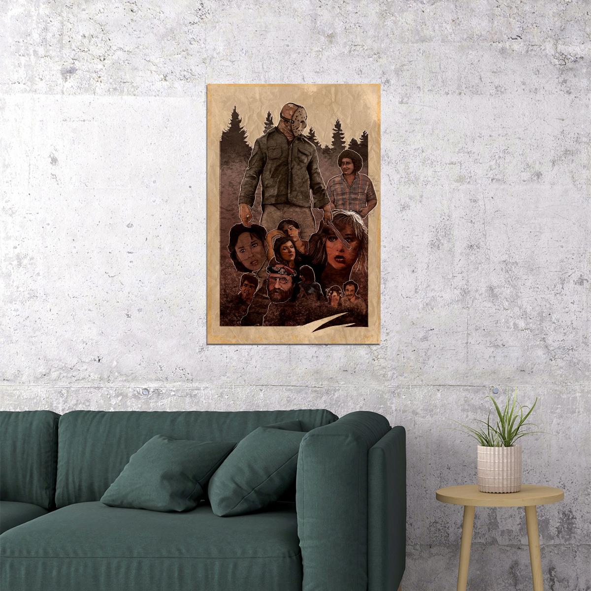 Friday The 13th Movie Horror Thriller Poster Wall Art Print Home Wall Decor