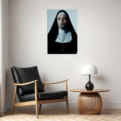 Black And White Rebellious Nuns Smoking Poster Wall Art Print Home Wall Decor - xonomax