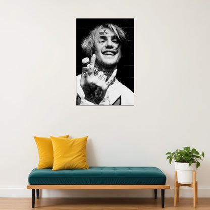 Lil Peep Black And White Picture Poster Wall Art Print Home Wall Decor