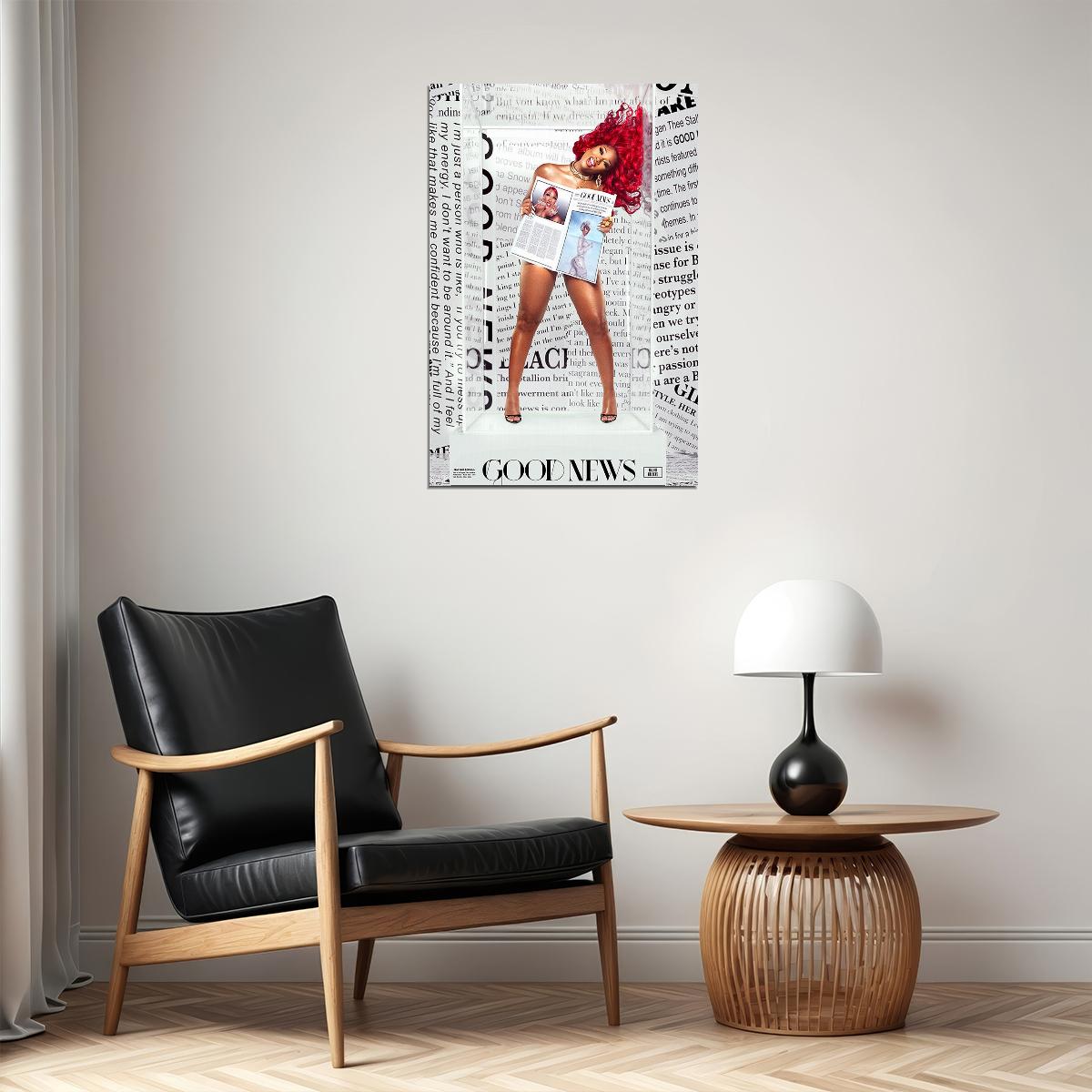 Megan Thee Stallion Cover Good News Music Poster Wall Art Print Home Wall Decor