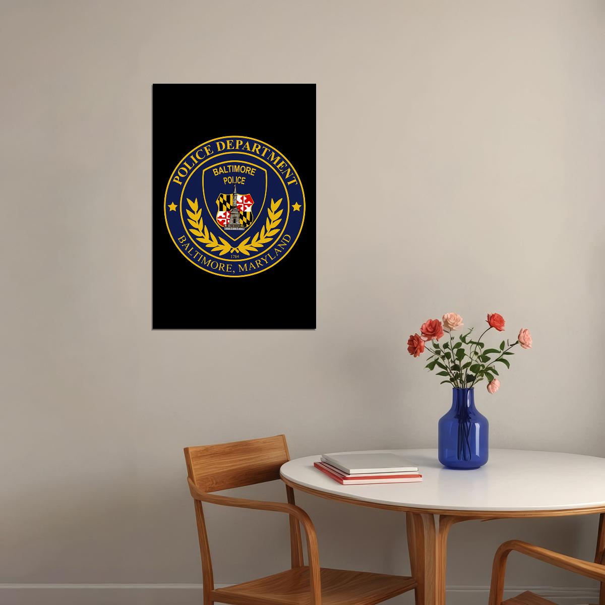 Baltimore Police Department Watercourse Control Poster Wall Art Print Home Wall Decor