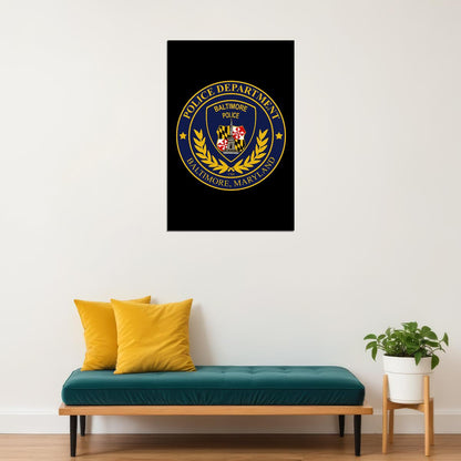 Baltimore Police Department Watercourse Control Poster Wall Art Print Home Wall Decor