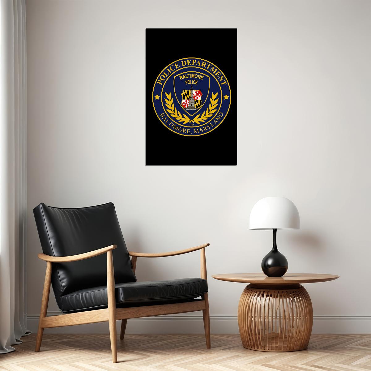 Baltimore Police Department Watercourse Control Poster Wall Art Print Home Wall Decor