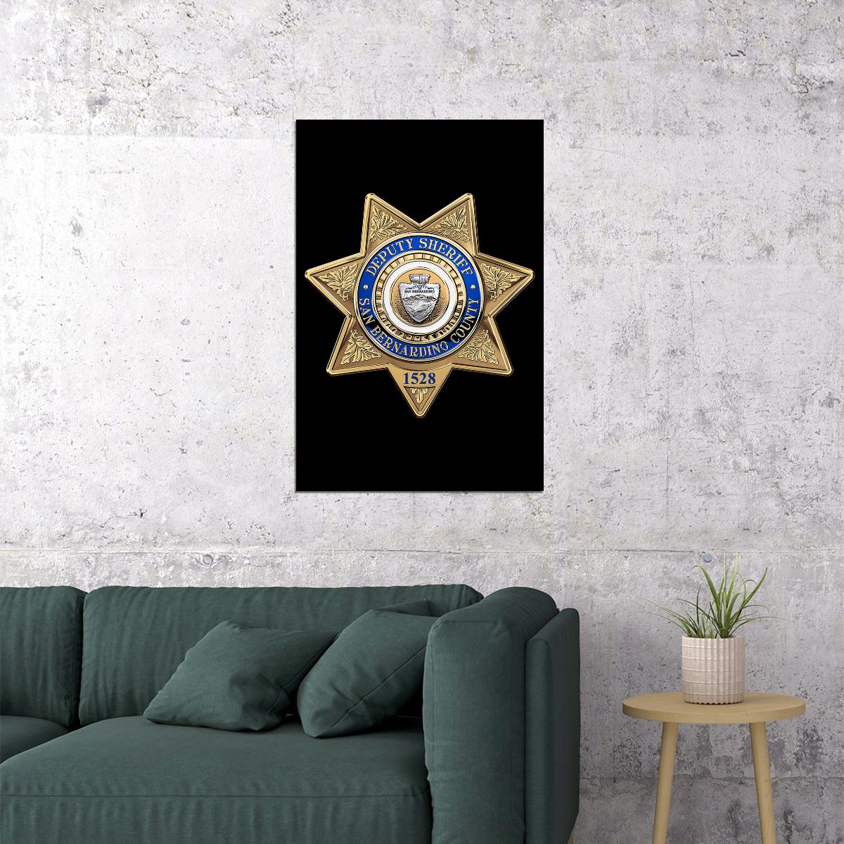 San Bernardino County Sheriff's Department Poster Wall Art Print Home Wall Decor