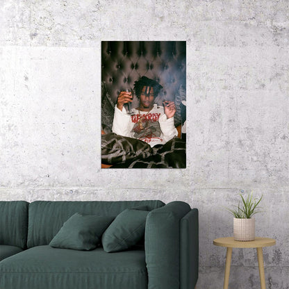 Playboi Carti Smoking Music Hip Hop Rap Singer Star Poster Wall Art Print Home Wall Decor