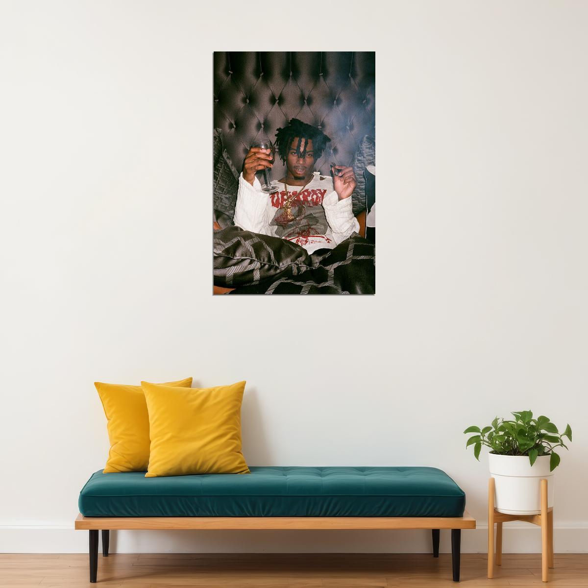 Playboi Carti Smoking Music Hip Hop Rap Singer Star Poster Wall Art Print Home Wall Decor