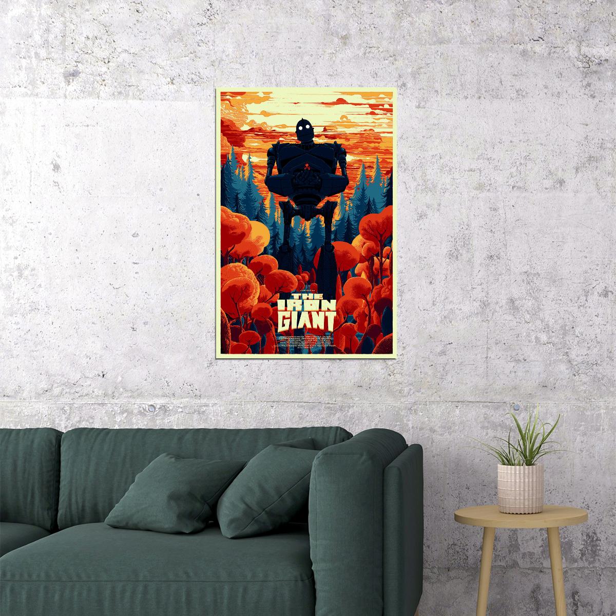 The Iron Giant Classic Comic Movie Fight Film Poster Wall Art Print Home Wall Decor