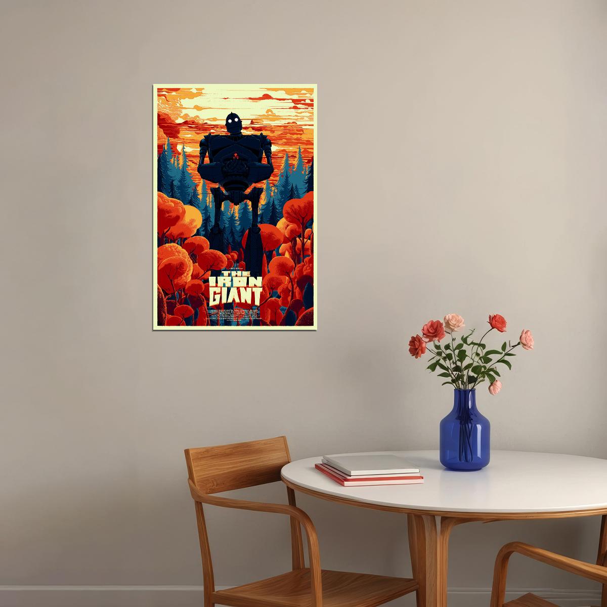 The Iron Giant Classic Comic Movie Fight Film Poster Wall Art Print Home Wall Decor