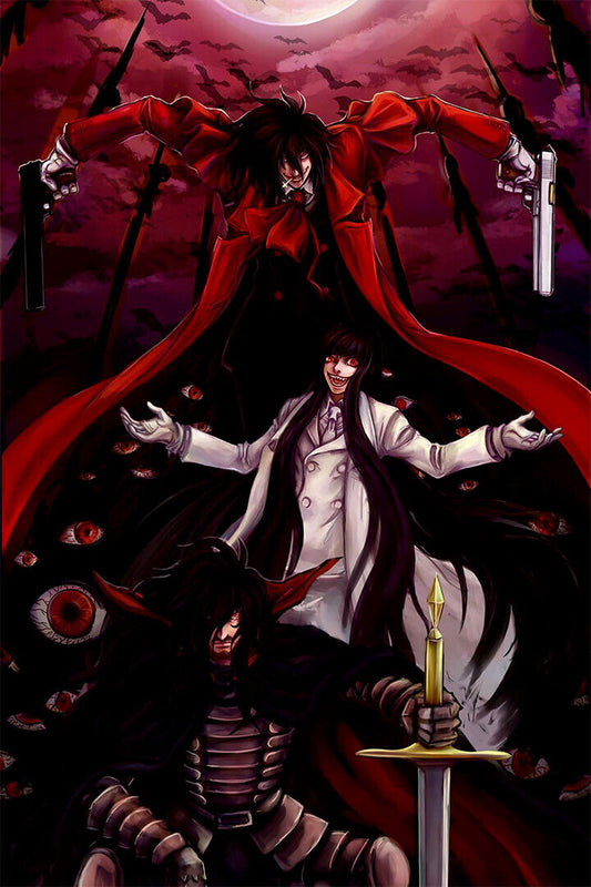 Hellsing Vampire Fighting Anime Action Fantasy Poster Wall Art Print Home Wall Decor