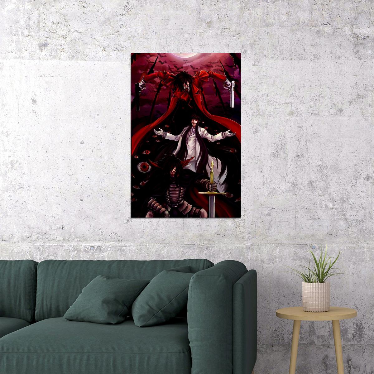 Hellsing Vampire Fighting Anime Action Fantasy Poster Wall Art Print Home Wall Decor