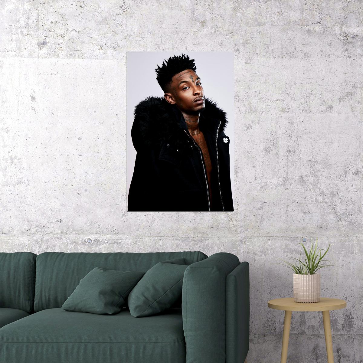 21 Savage Hip Hop Trap Rap Star Music Album Poster Wall Art Print Home Wall Decor