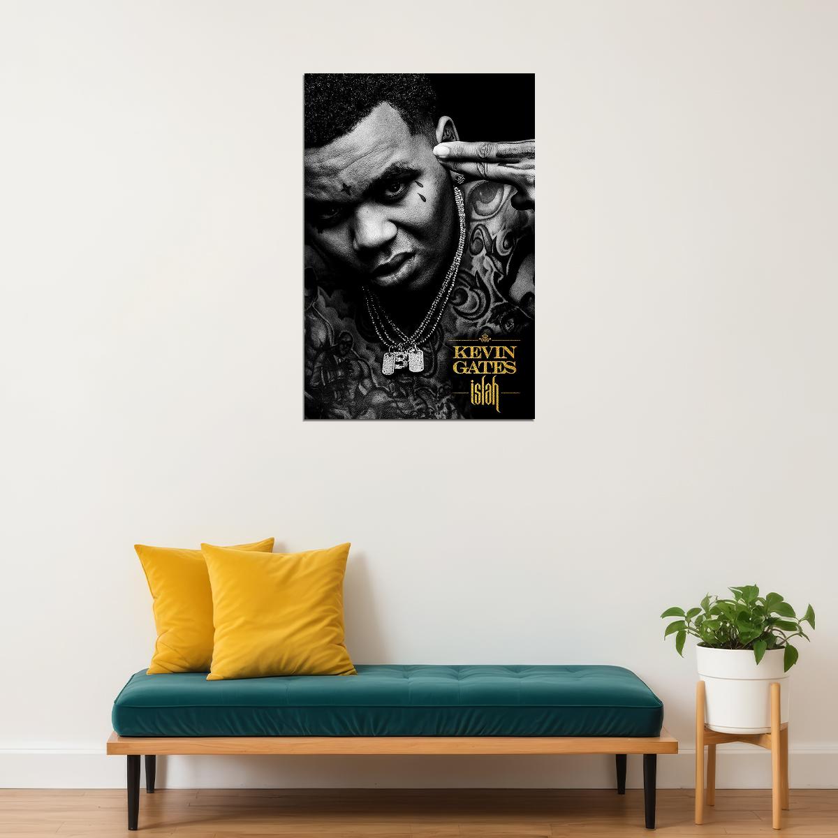 Kevin Gates Islah Rap Artist Music 2020 Poster Wall Art Print Home Wall Decor