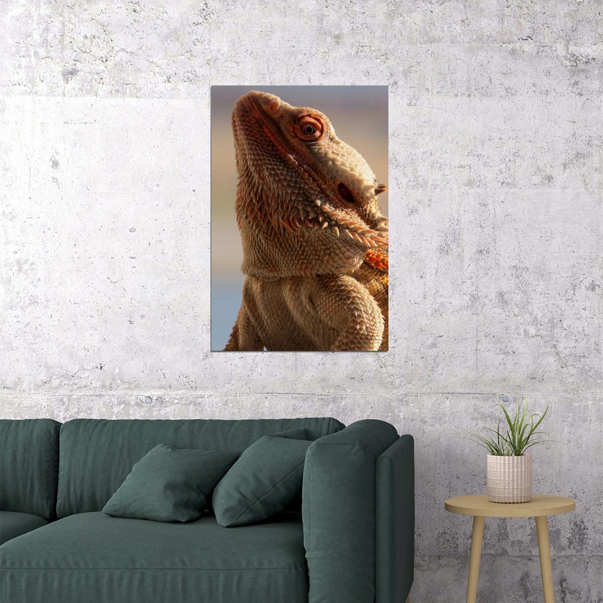 Inland Bearded Dragon Desert Animals Poster Wall Art Print Home Wall Decor - xonomax
