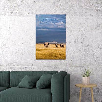 Mount Kilimanjaro From Kenya Famous Places Poster Wall Art Print Home Wall Decor - xonomax