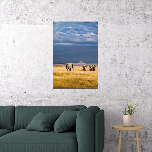 Mount Kilimanjaro From Kenya Famous Places Poster Wall Art Print Home Wall Decor - xonomax