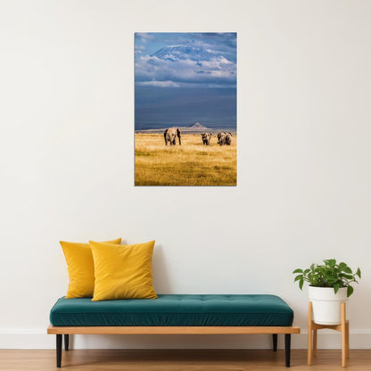 Mount Kilimanjaro From Kenya Famous Places Poster Wall Art Print Home Wall Decor - xonomax
