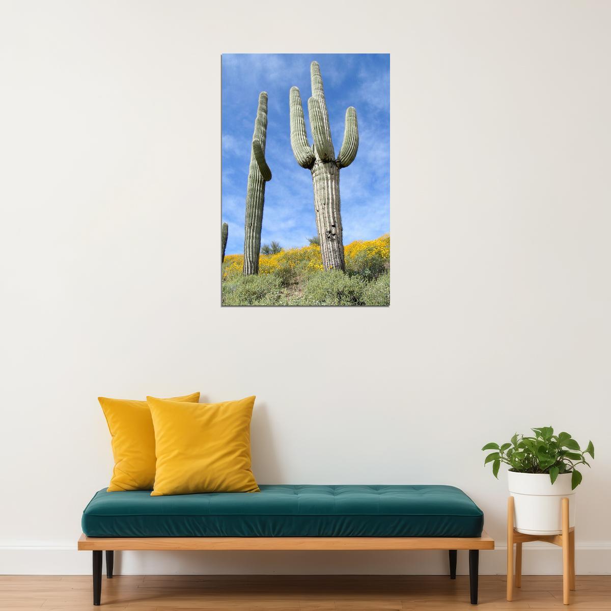 Giant Saguaro Cactus Thorny Plants Picture Poster Wall Art Print Home Wall Decor - xonomax