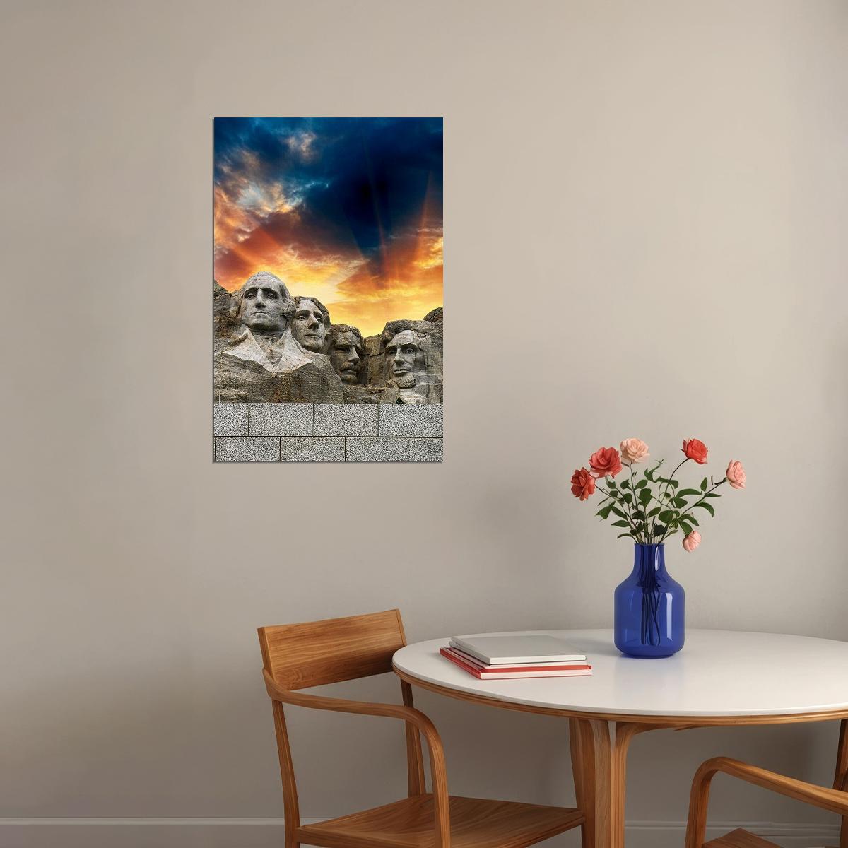 Mount Rushmore National Memorial History Poster Wall Art Print Home Wall Decor - xonomax