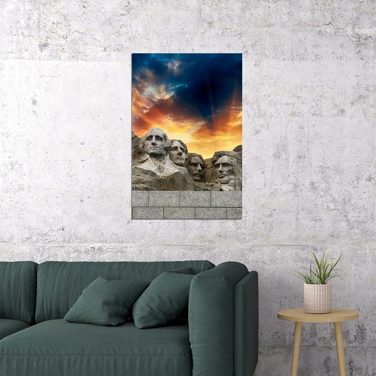 Mount Rushmore National Memorial History Poster Wall Art Print Home Wall Decor - xonomax