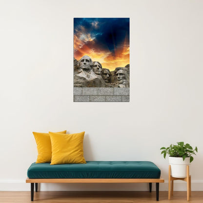 Mount Rushmore National Memorial History Poster Wall Art Print Home Wall Decor - xonomax