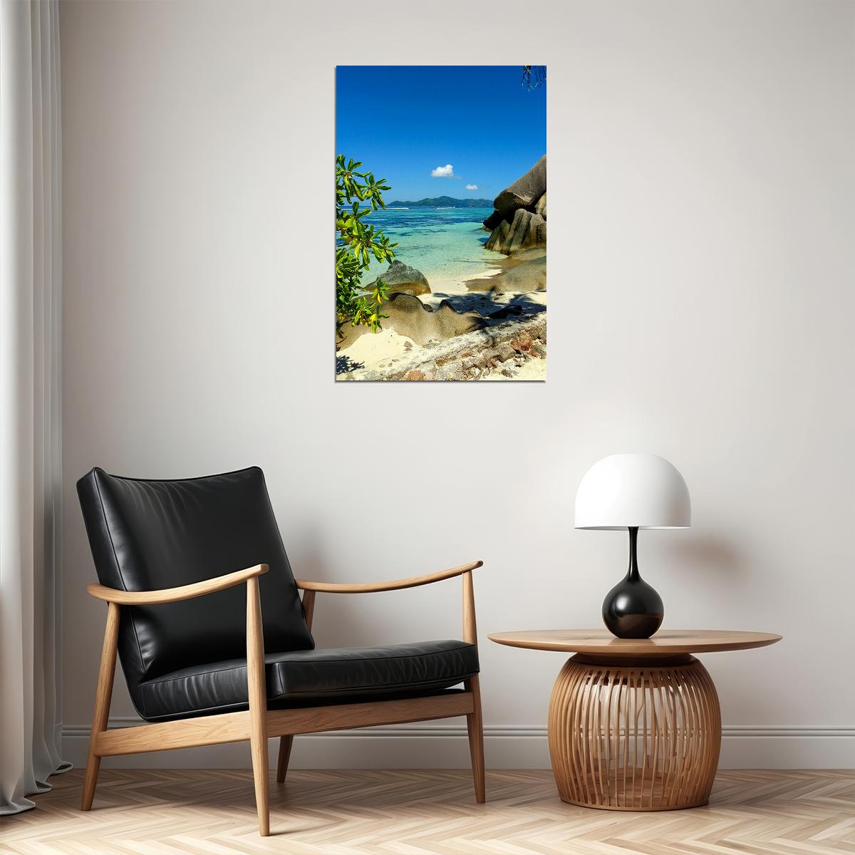 La Digue Seychelles Sea Landcape Poster Wall Art Print Home Wall Decor - xonomax
