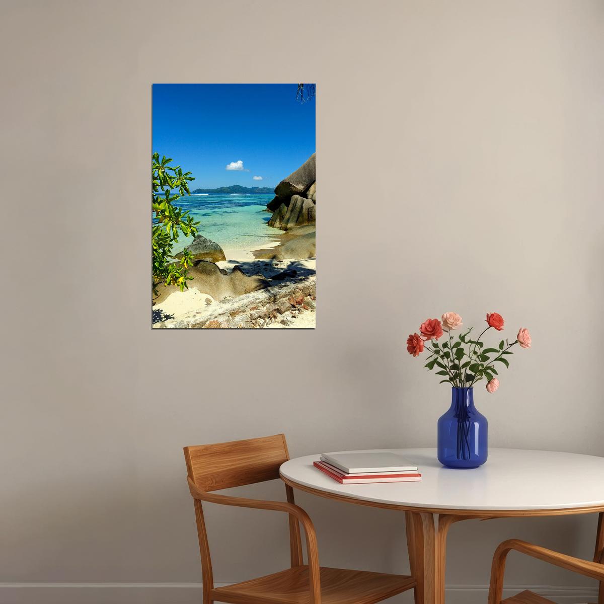 La Digue Seychelles Sea Landcape Poster Wall Art Print Home Wall Decor - xonomax