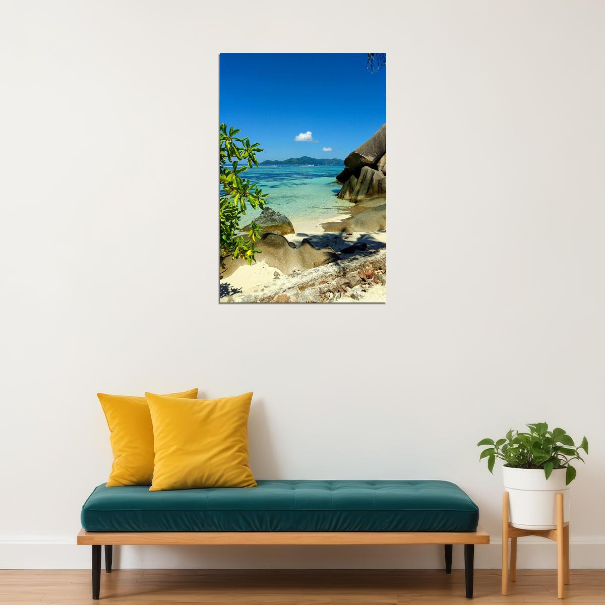 La Digue Seychelles Sea Landcape Poster Wall Art Print Home Wall Decor - xonomax