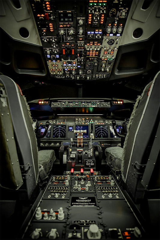 Flight Simulator For A Boeing 727 Aircraft Poster Wall Art Print Home Wall Decor