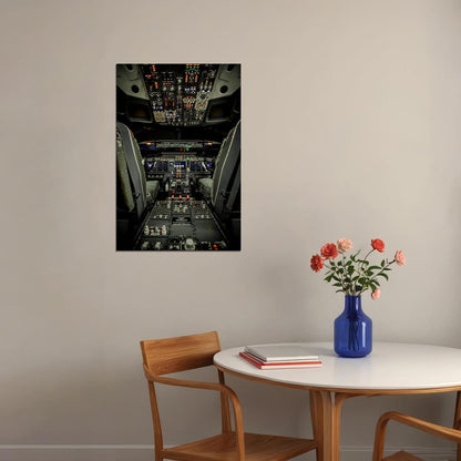 Flight Simulator For A Boeing 727 Aircraft Poster Wall Art Print Home Wall Decor