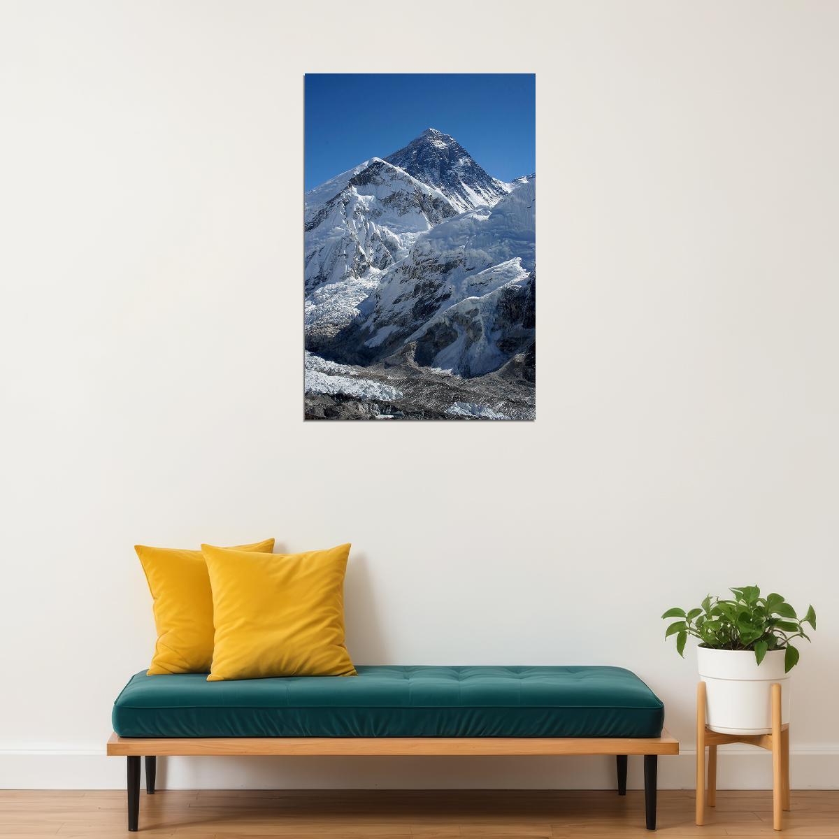 Snow At Mountain Everest Landscape Nature Poster Wall Art Print Home Wall Decor - xonomax