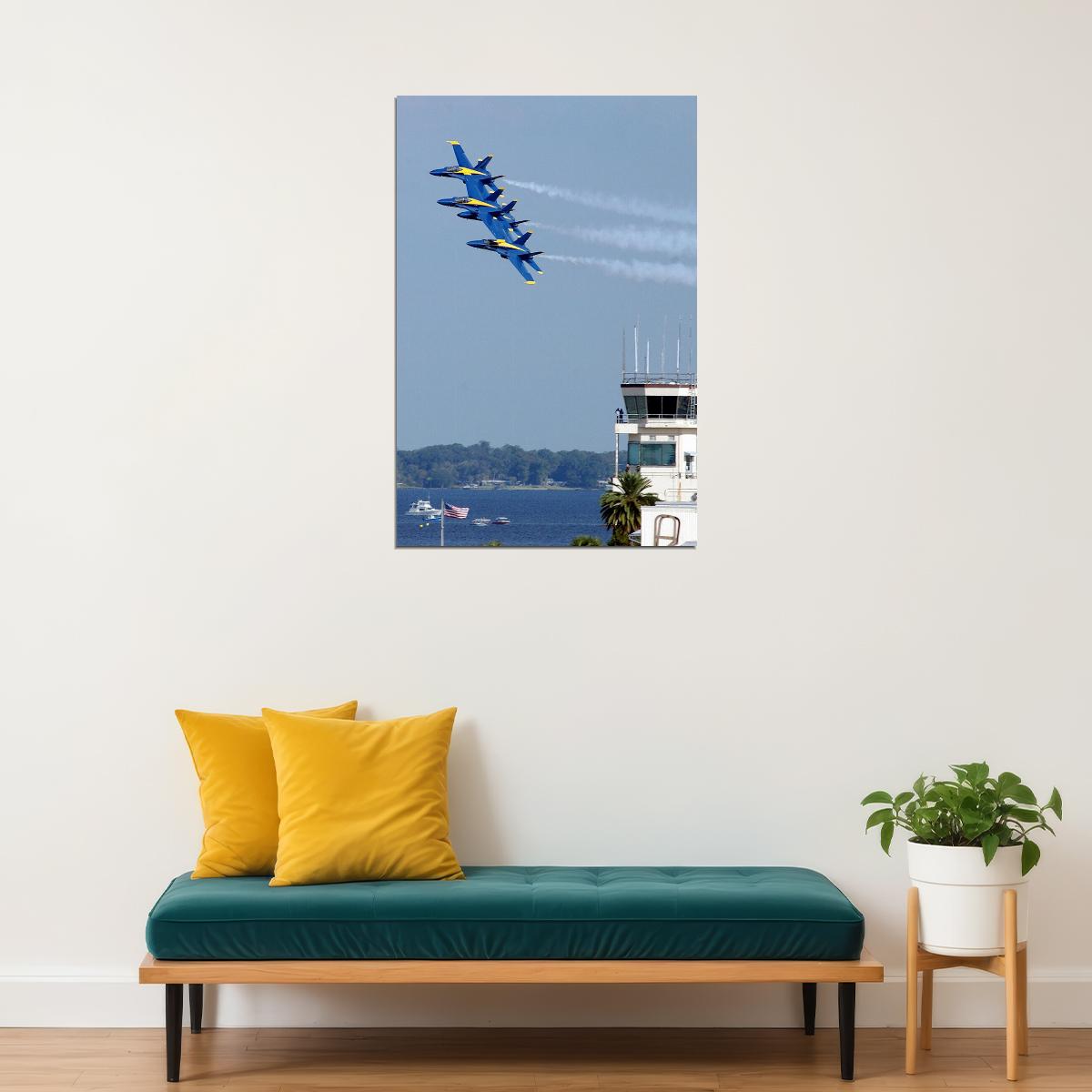 Blue Angels Flying In Formation Poster Wall Art Print Home Wall Decor