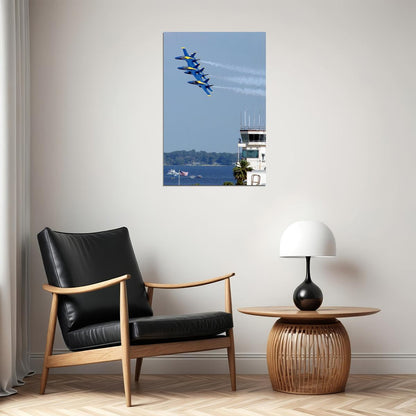 Blue Angels Flying In Formation Poster Wall Art Print Home Wall Decor