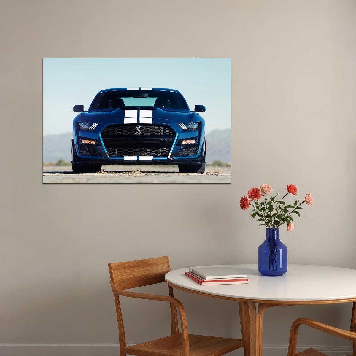 Ford Mustang Shelby Gt500 Sports Car Racing Car Poster Wall Art Print Home Wall Decor