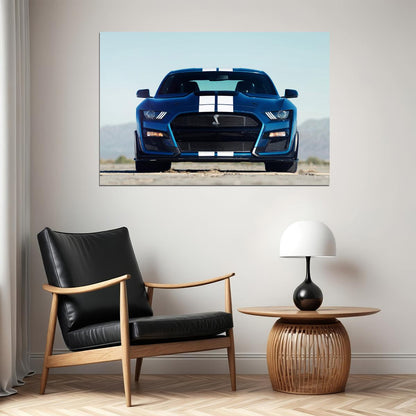 Ford Mustang Shelby Gt500 Sports Car Racing Car Poster Wall Art Print Home Wall Decor