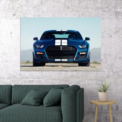 Ford Mustang Shelby Gt500 Sports Car Racing Car Poster Wall Art Print Home Wall Decor