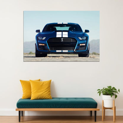 Ford Mustang Shelby Gt500 Sports Car Racing Car Poster Wall Art Print Home Wall Decor