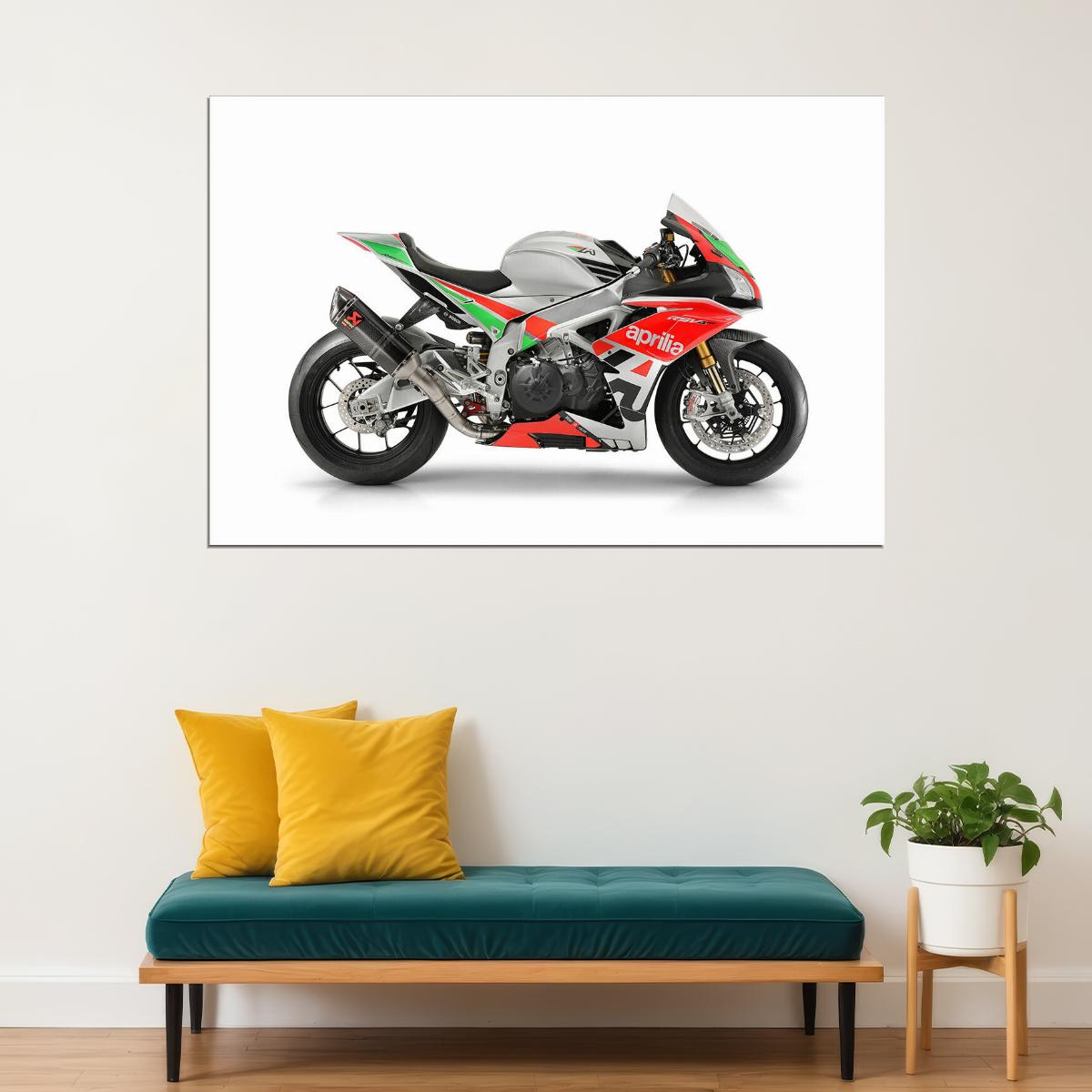 Aprilia Rsv4 Factory Works Fw Gp Motorcycle Poster Wall Art Print Home Wall Decor